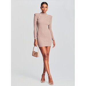 Retrofête Aislinn Dress / Medium / Metallic Satellite Knit Mini Gold Buttons